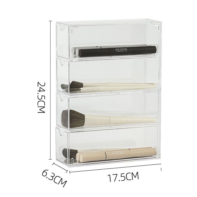 Clear acrylic storage box 4 layers of glasses and sunglasses Organizing display box Desktop clutter storage Glasses case
