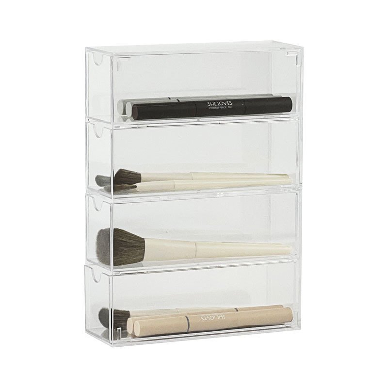 Clear acrylic storage box 4 layers of glasses and sunglasses Organizing display box Desktop clutter storage Glasses case