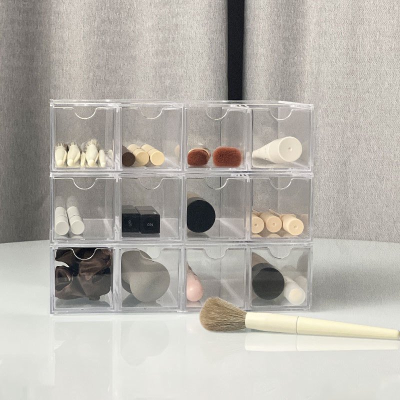 Clear acrylic storage box 4 layers of glasses and sunglasses Organizing display box Desktop clutter storage Glasses case