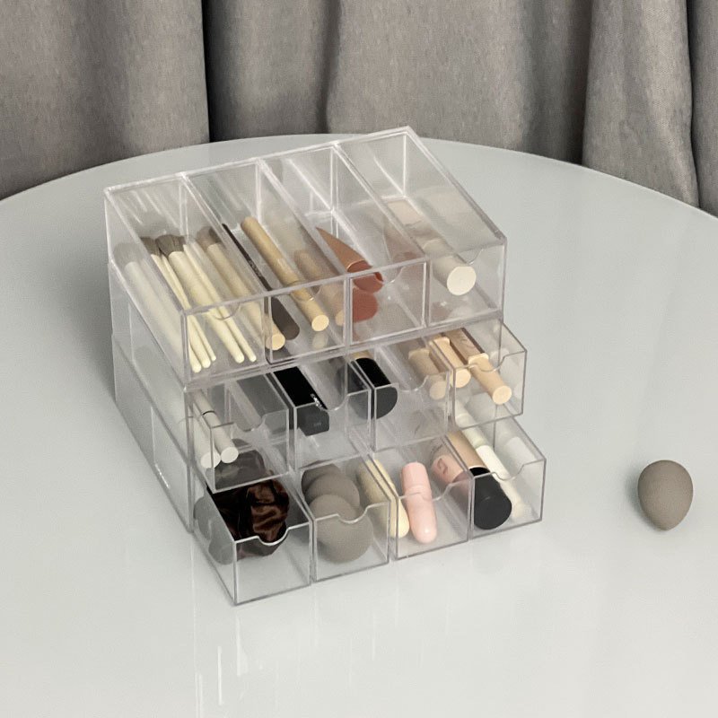 Clear acrylic storage box 4 layers of glasses and sunglasses Organizing display box Desktop clutter storage Glasses case