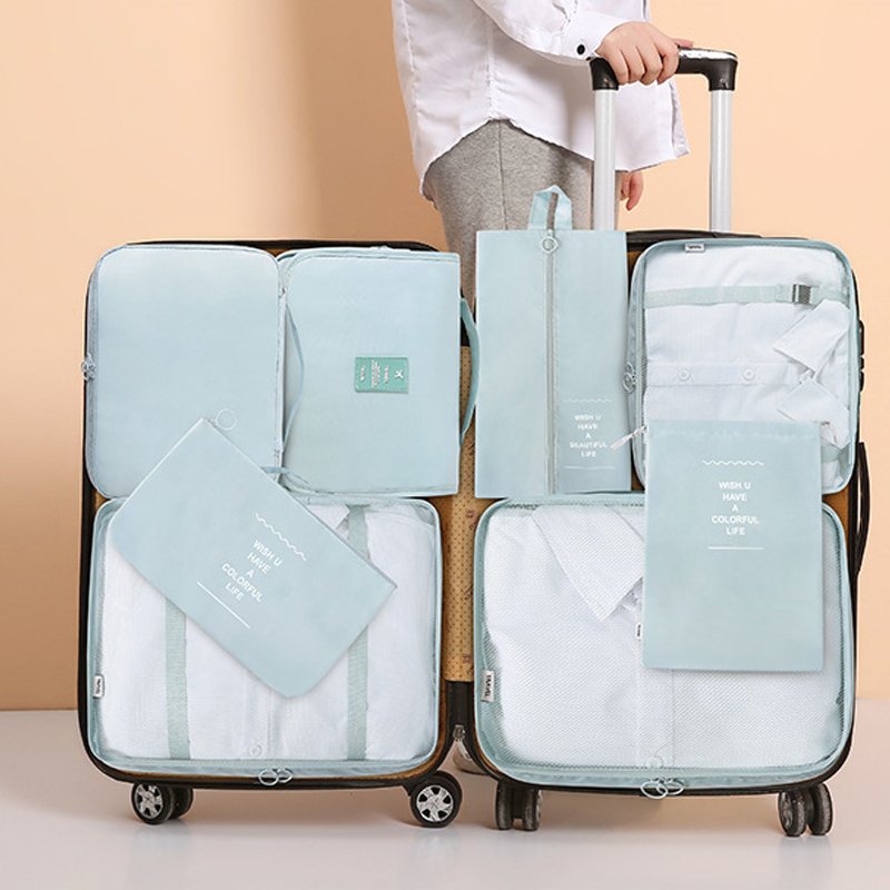 8 Set Packing Cubes Clothes Storage Bag Luggage Packing Organizers for Travel 8-piece Set Packing Storage Luggage Organizer Set