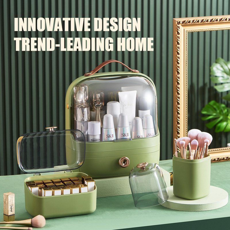 Luxury Dustproof Plastics Storage Box Multi-Compartment Lipstick Mask Makeup Organizer Box Bin Desk Cosmetics Storage Box