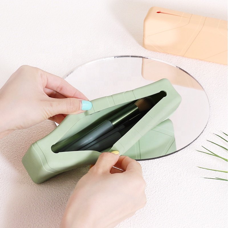 Wellfine Portable Washable Makeup Brush Bag Makeup Brush Organizer for Travel Cosmetic Bag Makeup Brush Case Holder Case