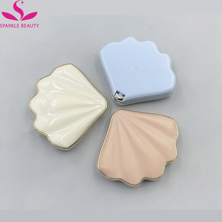 Shell shape Blush Palette Cosmetic Contain Makeup Cosmetics highlighter pressed palette box case with mirror