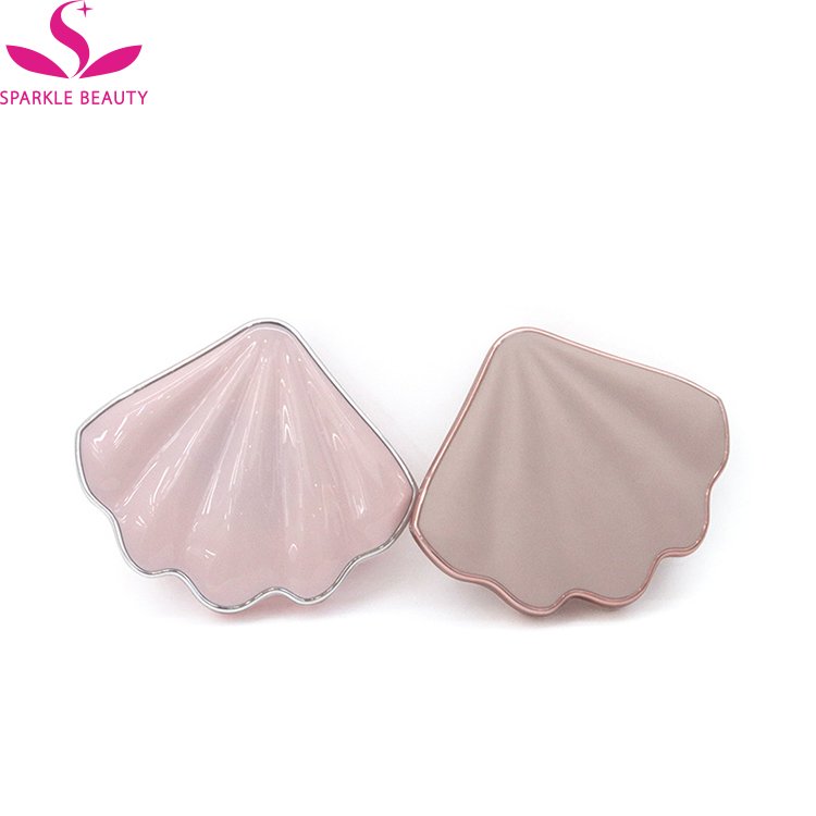 Shell shape Blush Palette Cosmetic Contain Makeup Cosmetics highlighter pressed palette box case with mirror