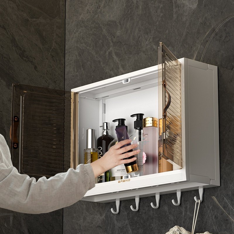 Modern Wall Mounted Clear Plastic Cosmetic Storage Box Makeup Organizer with Dividers Wholesale Price for Bathroom Use