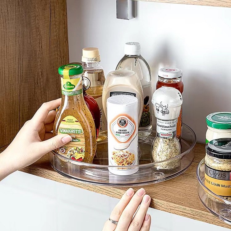 URU Acrylic Lazy Susan with Two Sizes for Kitchen Organizer