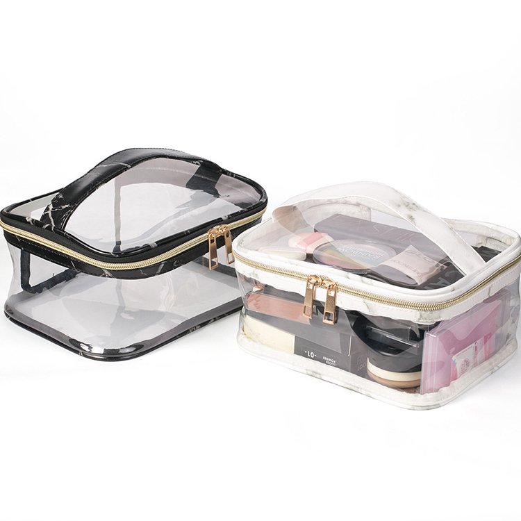 Make up Organizers Cosmetic Display Cases Waterproof Travel Pouch Portable Marble Makeup Bag