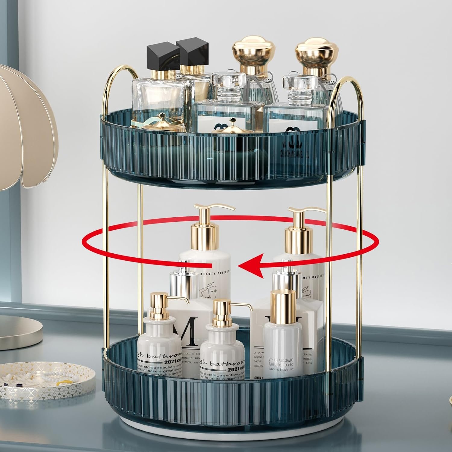 Multifunctional Pragmatic Shelf Rack 2-tier Kitchen Bathroom Desktop Counter-top Storage