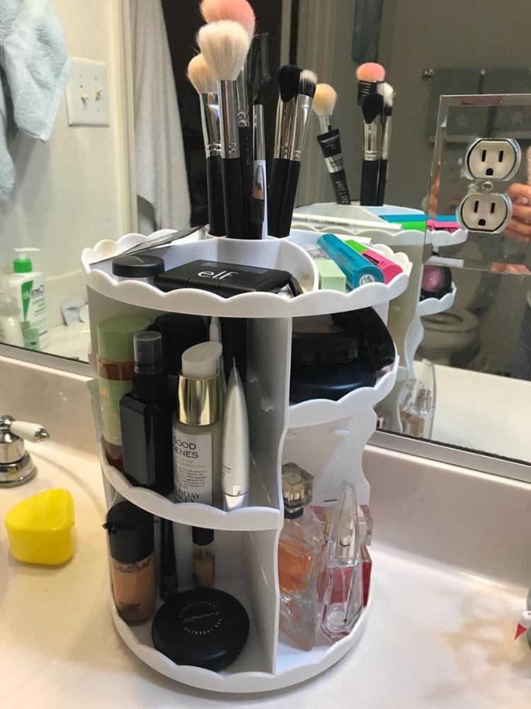 Adjustable Multi-Function Cosmetic Storage Jewellery Box 360-Degree Rotating Acrylic Makeup Organizer