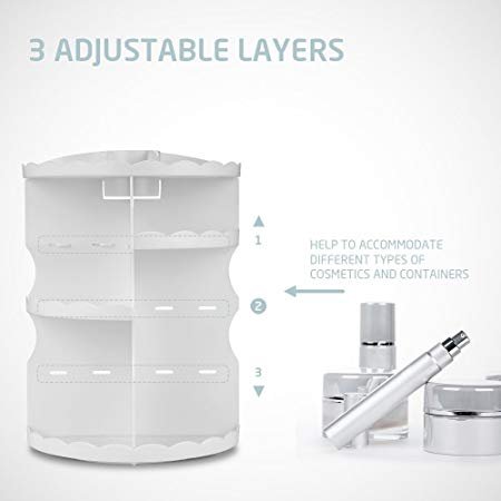 Adjustable Multi-Function Cosmetic Storage Jewellery Box 360-Degree Rotating Acrylic Makeup Organizer