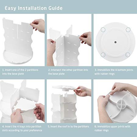 Adjustable Multi-Function Cosmetic Storage Jewellery Box 360-Degree Rotating Acrylic Makeup Organizer