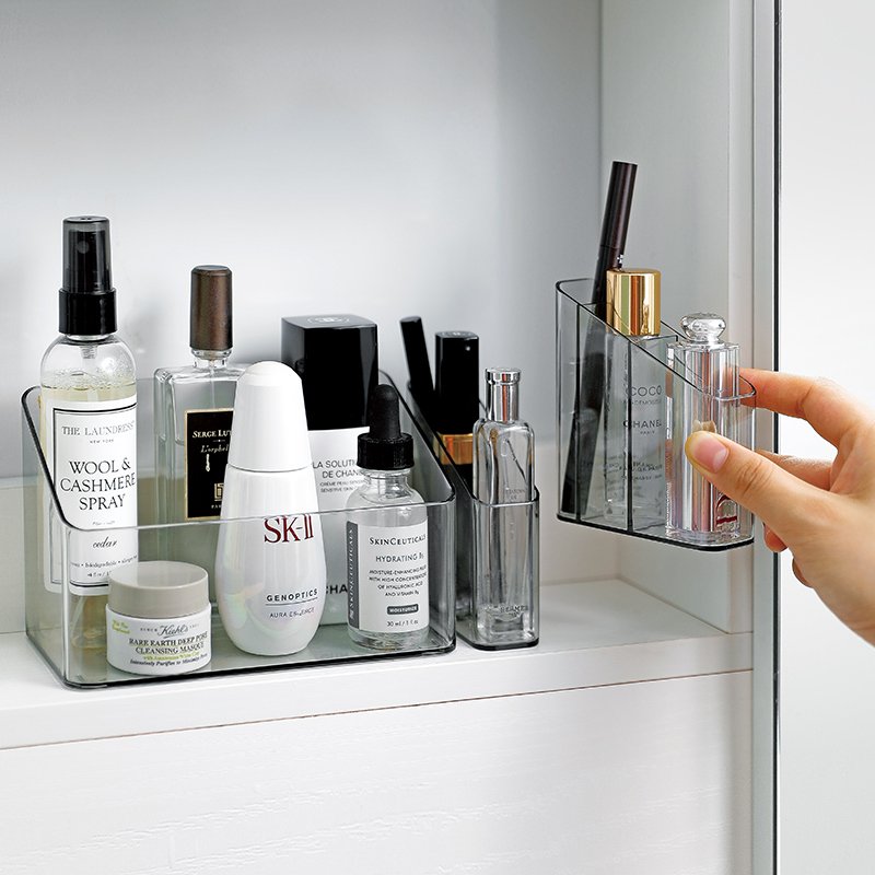 SHIMOYAMA Makeup Storage For Vanity Transparent Cosmetic Organiser Countertop Make Up Organizer