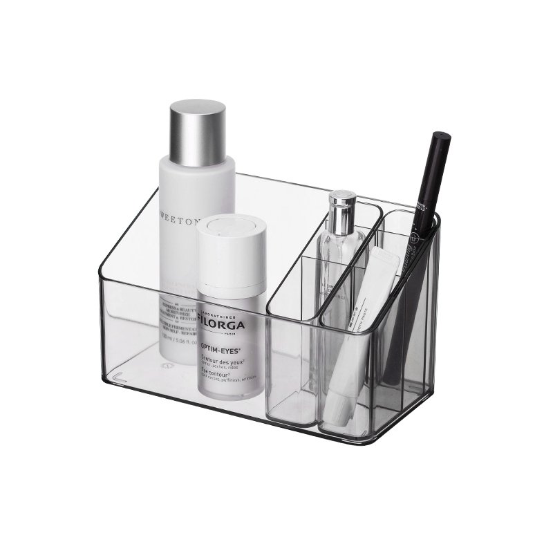 SHIMOYAMA Makeup Storage For Vanity Transparent Cosmetic Organiser Countertop Make Up Organizer