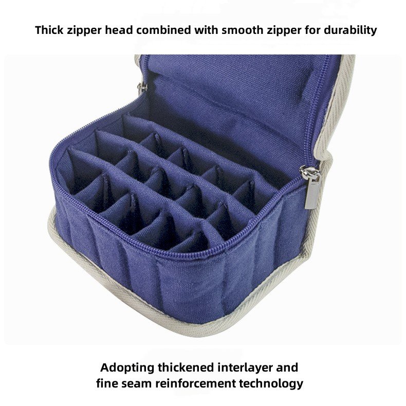 Custom Portable Shockproof Canvas Essential Oil Storage Case Wholesale Carrying Cosmetic Bags & Cases