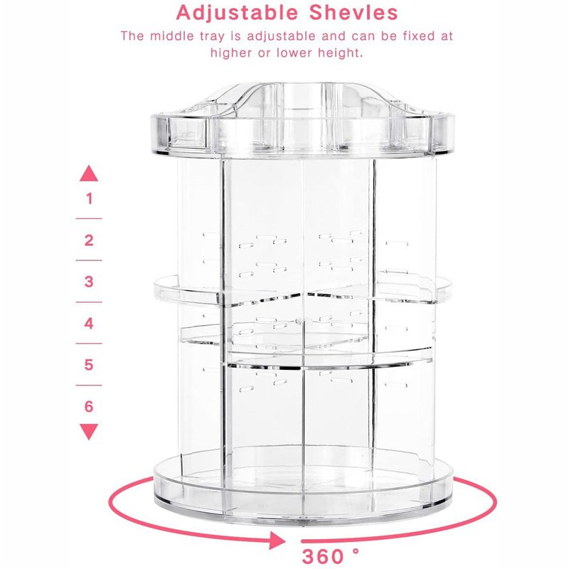 360 Degree Rotating Makeup Organizer for Bathroom,4 Tier Adjustable Spinning Cosmetic Storage Cases and Make Up Holder Display