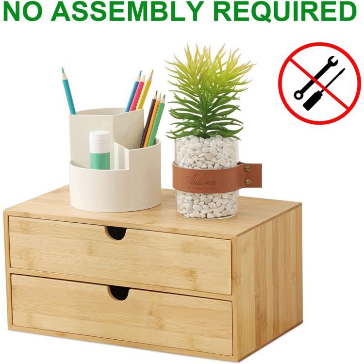 Natural Organic Bamboo Functional Large Capacity Cosmetic Storage Box