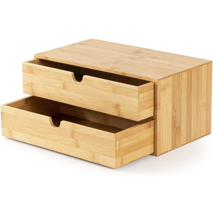 Natural Organic Bamboo Functional Large Capacity Cosmetic Storage Box