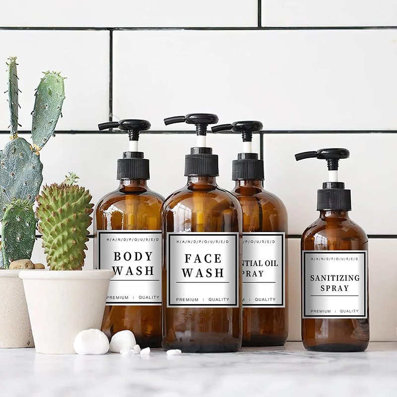 Custom Waterproof Hand Soap Label Stickers Kitchen Containers Labels For Home Kitchen Bathroom Soap Dispenser
