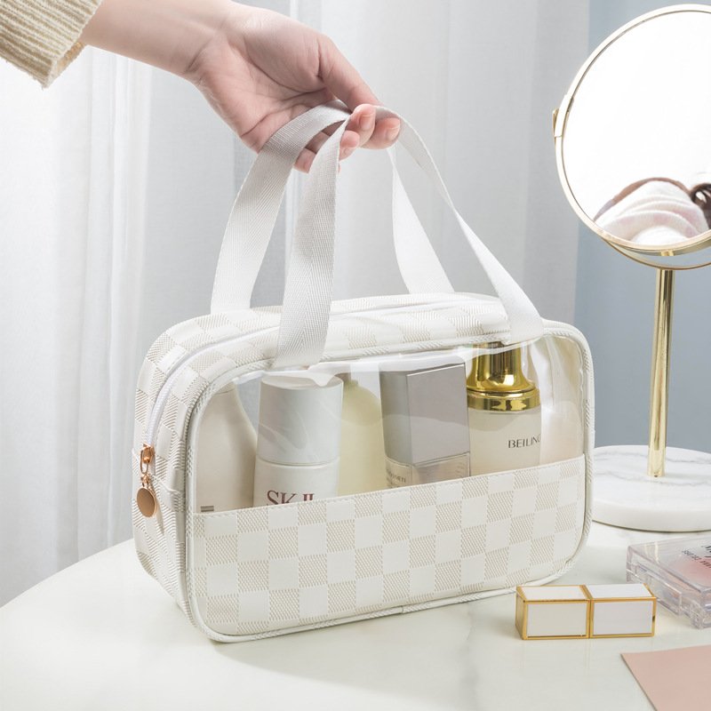 Travel Storage Toiletry Organize Women Waterproof PVC Cosmetic Portable Bag Transparent Zipper Make Up Case Female Wash Kit
