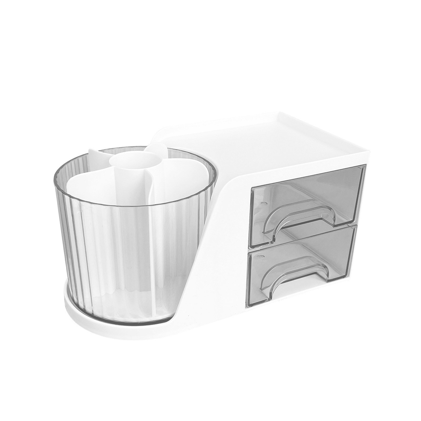 Modern Design Rotating Desk Organizer Drawer PP Plastic Desktop Makeup Brush Pencil Holder Rectangle Shape Multifunctional Inj
