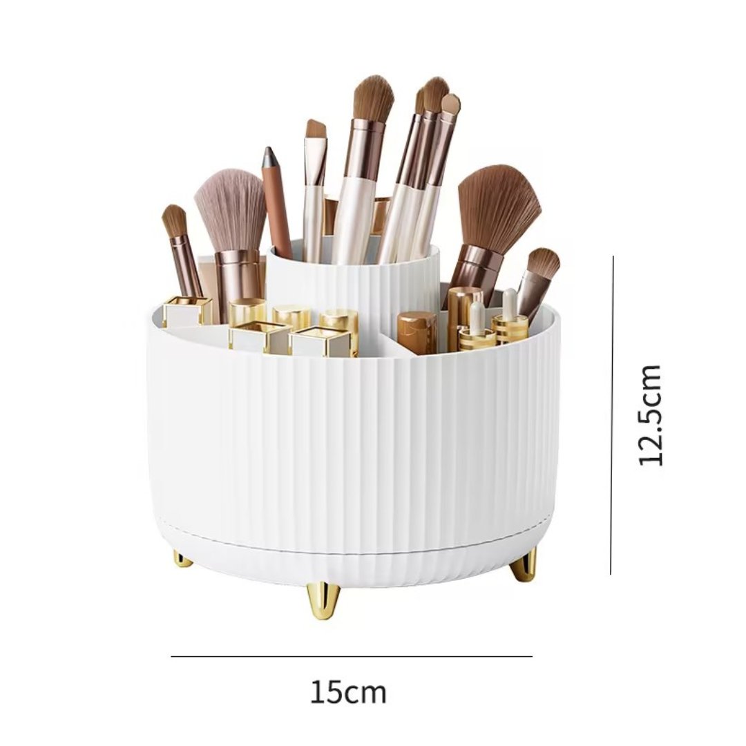 Rotating Makeup Brush Holder Organizer Countertop Makeup organizer Skincare Storage for Vanity Desktop Bathroom