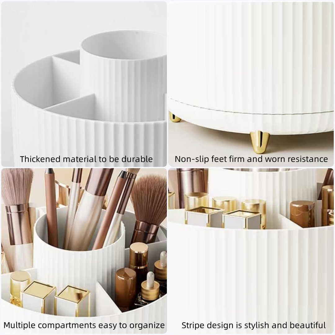 Rotating Makeup Brush Holder Organizer Countertop Makeup organizer Skincare Storage for Vanity Desktop Bathroom