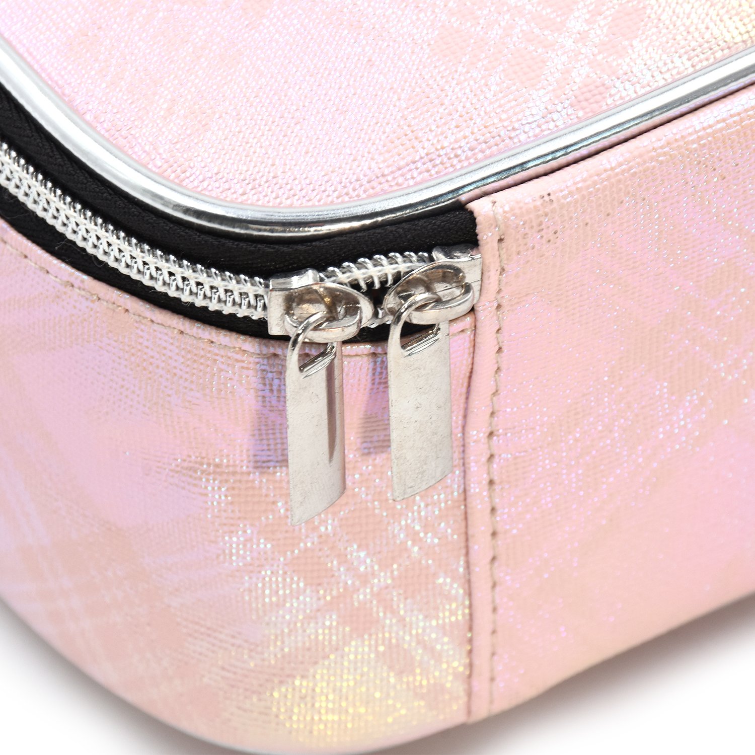 2024 New Fashion Holographic Pu Fabric Large Capacity Makeup Storage Cosmetic Bag Travel Women Makeup Bag