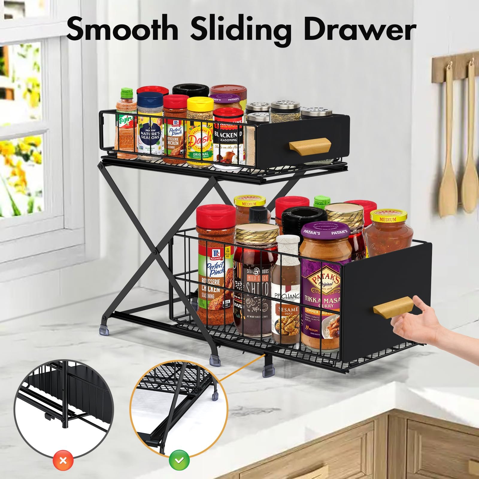 Bathroom Organizers, Bathroom Counter Organizer, Makeup Organizer, Height-adjustable Metal Kitchen Organizer