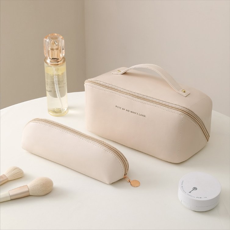 Travel Organ pillow cosmetic bag PU leather toiletry bag portable handbag waterproof make up products pouch bag