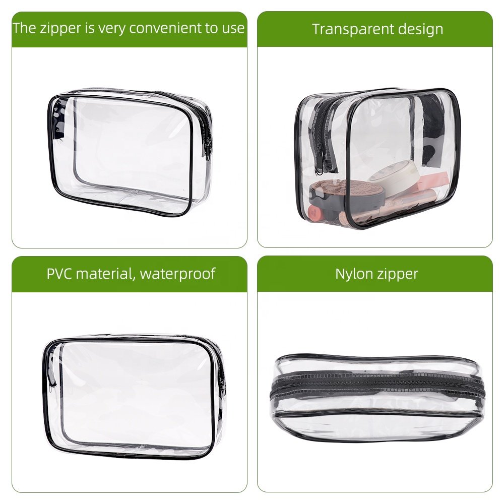 Transparent Waterproof Toilet PVC Cosmetic Storage bag Clear Travel Makeup Pouch