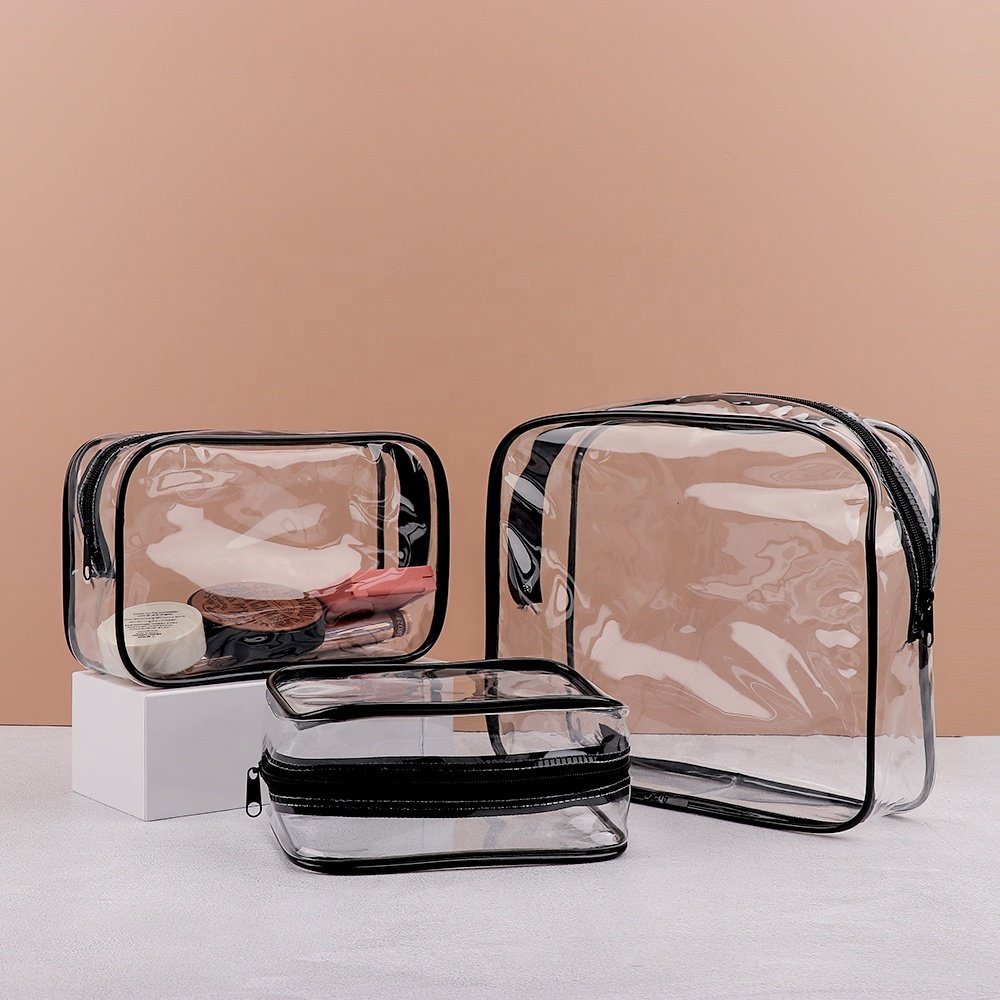 Transparent Waterproof Toilet PVC Cosmetic Storage bag Clear Travel Makeup Pouch