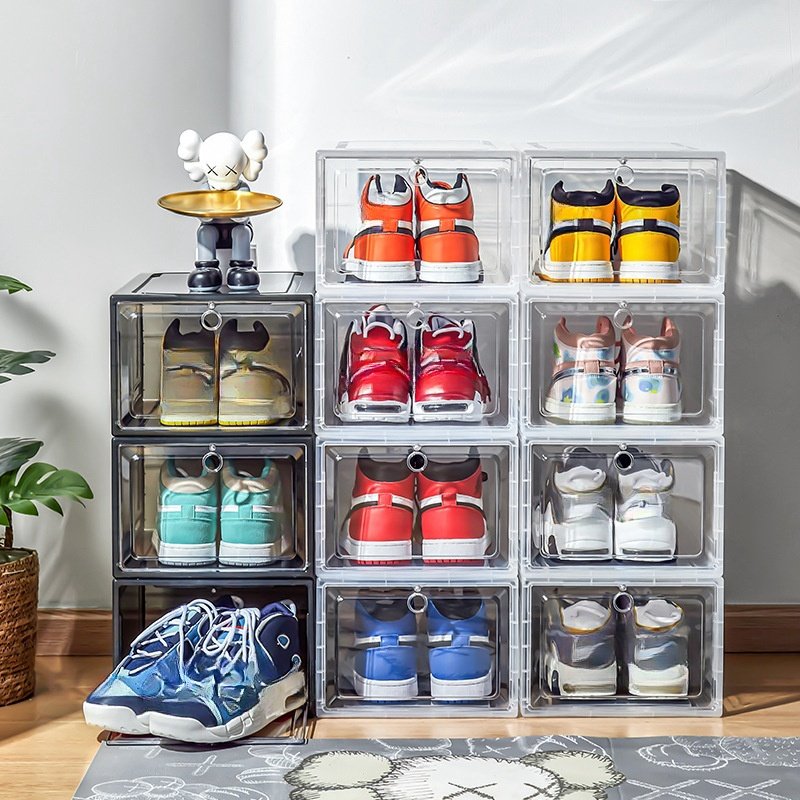 Shoebox transparent acrylic shoe rack storage box household plastic shoe cabinet superimposed storage figure shoe shelf