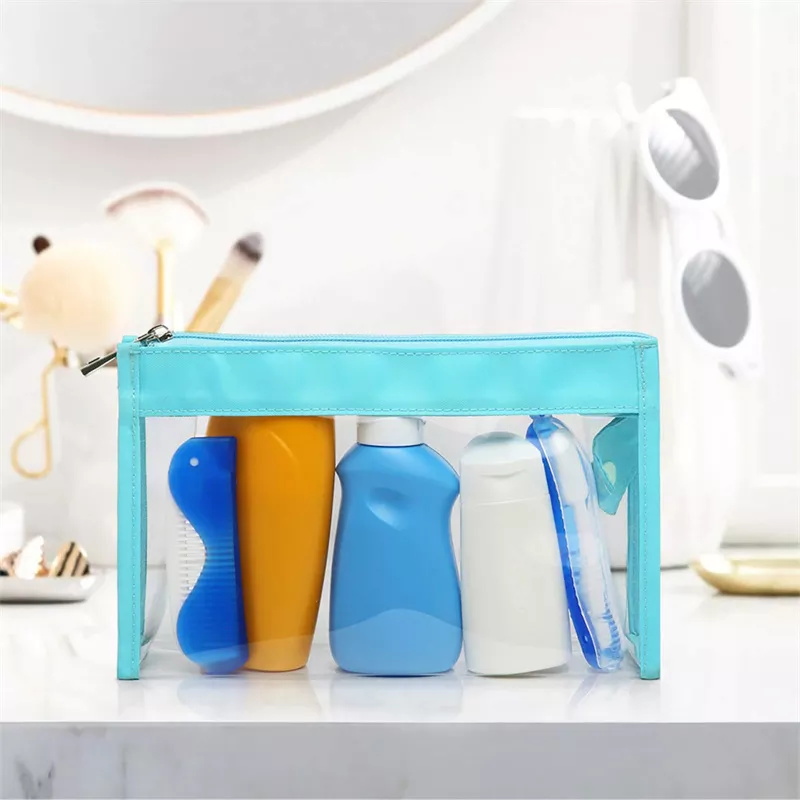 Clear Pencil Case bag Waterproof Makeup Cosmetics Toiletry Bag clear nylon zipper pouch for Vacation Bathroom Organizing