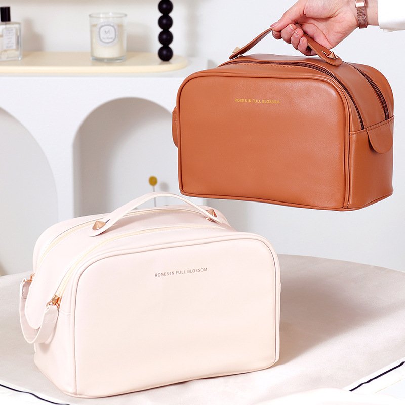 Wholesale PU Travel Toiletry Bag Large Capacity Waterproof Cosmetic Storage Organizer