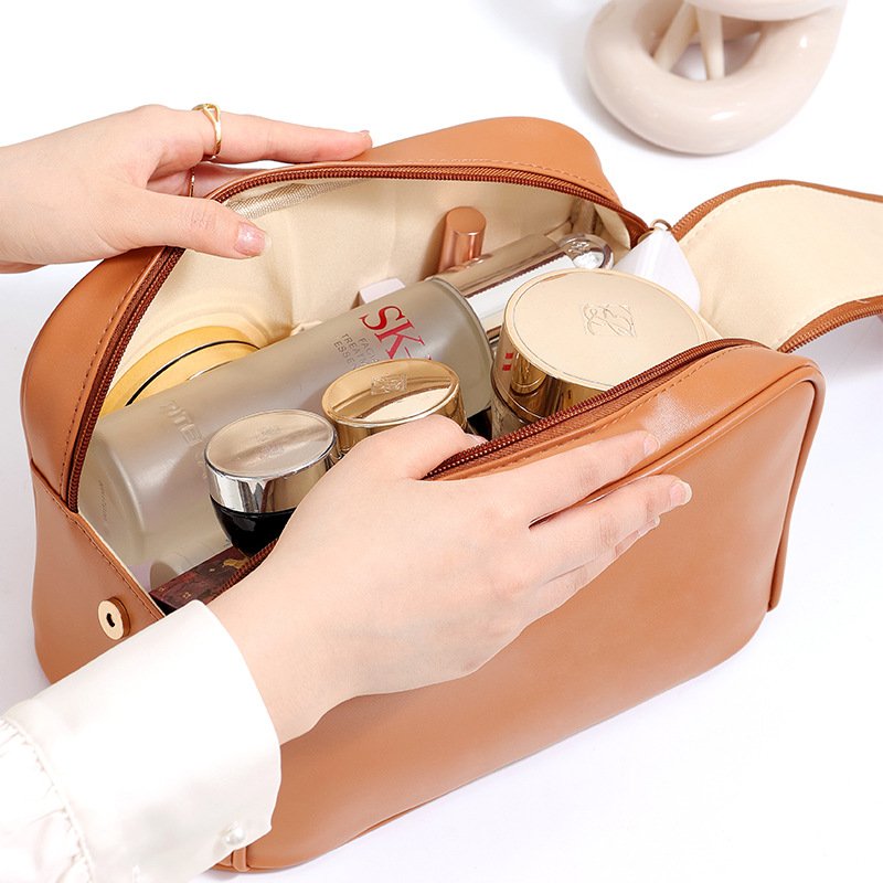 Wholesale PU Travel Toiletry Bag Large Capacity Waterproof Cosmetic Storage Organizer