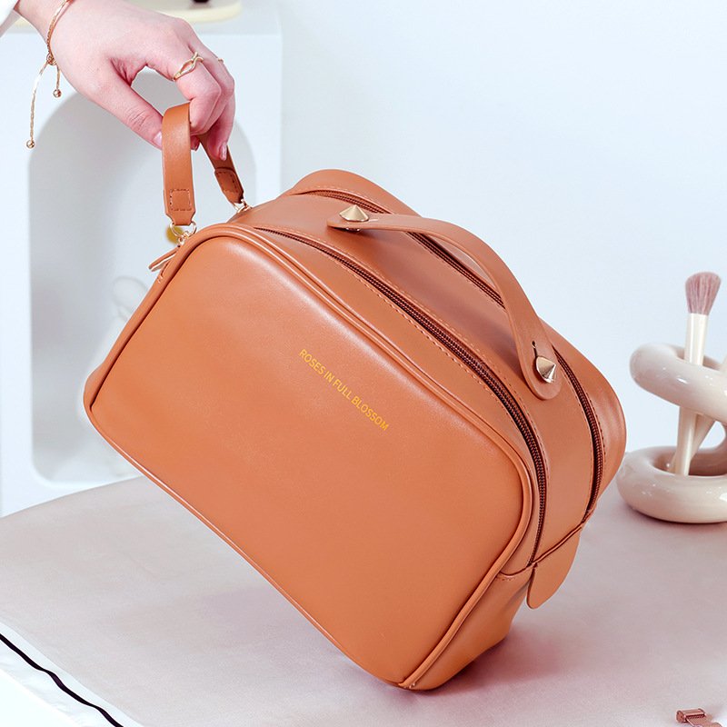 Wholesale PU Travel Toiletry Bag Large Capacity Waterproof Cosmetic Storage Organizer