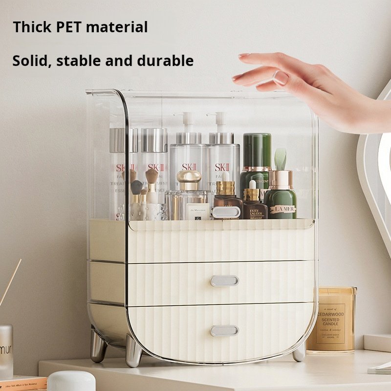 XJH Best Gift Waterproof Plastic Makeup Storage Organizer with Lid Cosmetics Skincare Vanity Countertop Vanity Organizer
