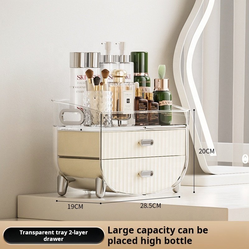 XJH Best Gift Waterproof Plastic Makeup Storage Organizer with Lid Cosmetics Skincare Vanity Countertop Vanity Organizer