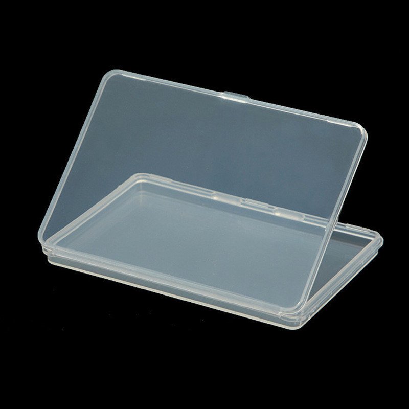 PP box transparent plastic box rectangular small universal packaging storage container card packaging case with lid thin flat