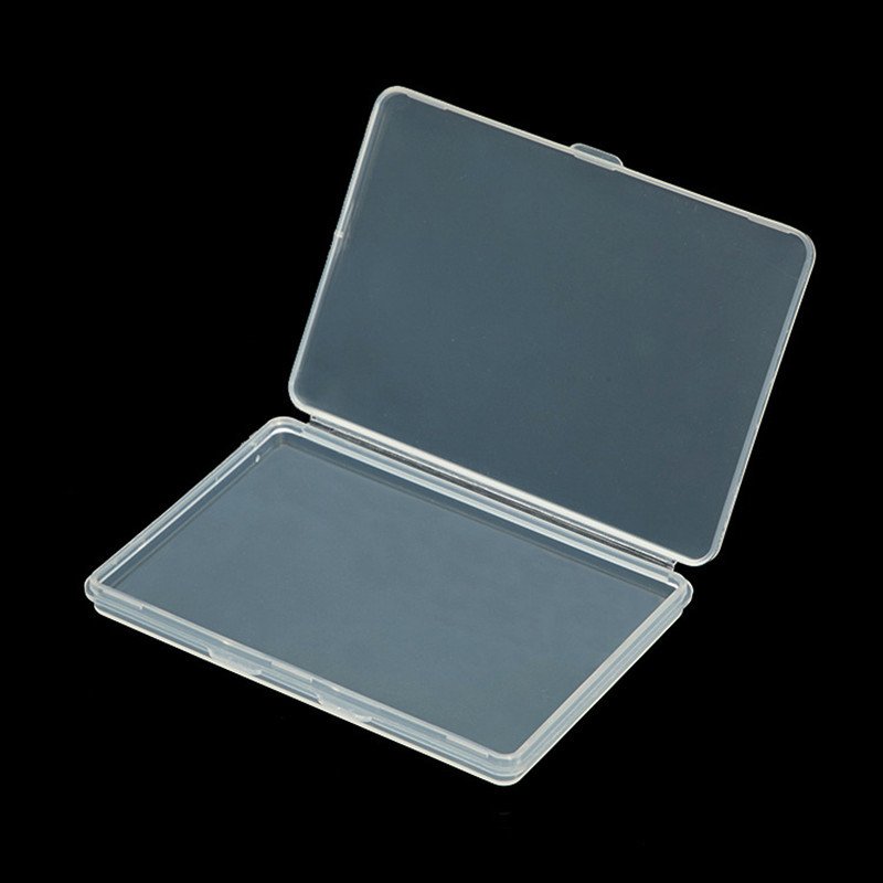 PP box transparent plastic box rectangular small universal packaging storage container card packaging case with lid thin flat