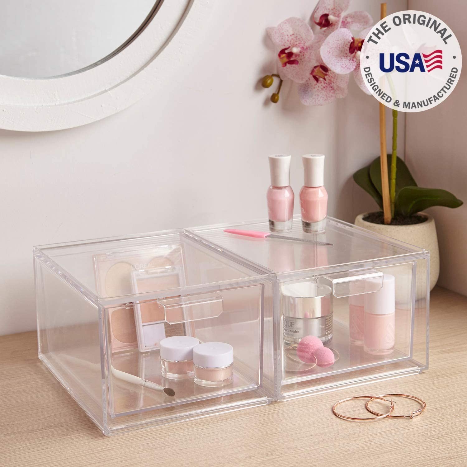 Dustproof desktop drawer organizer Makeup combination set Stationery organizer Transparent style is simple and stylish