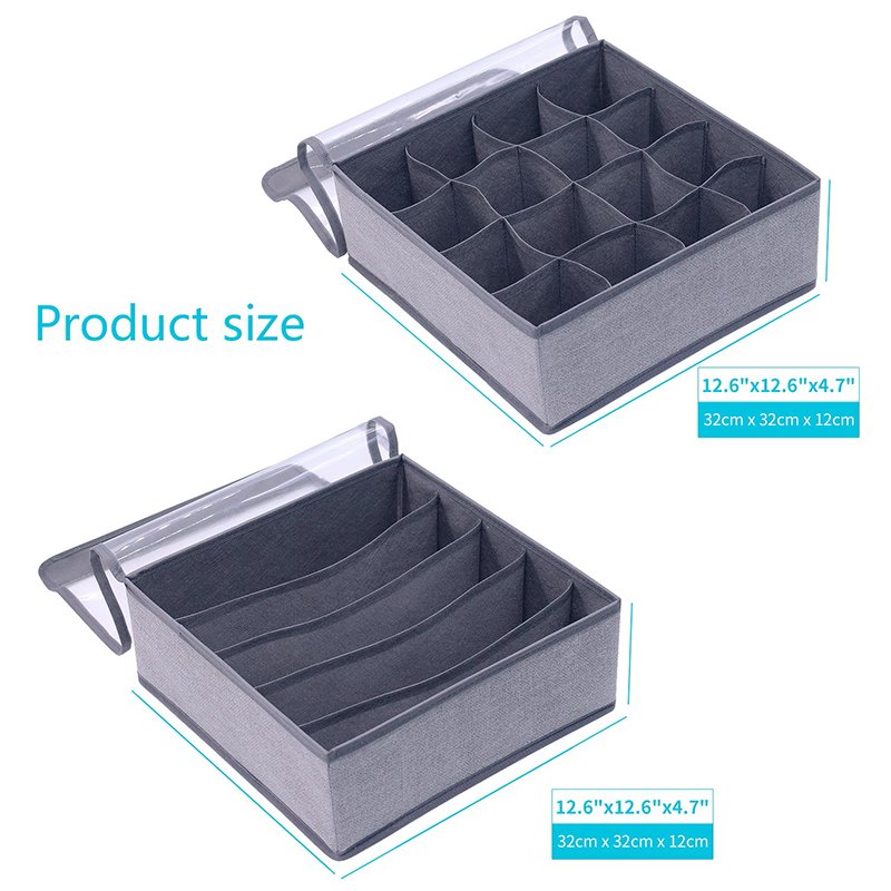 New Style Foldable Bra Closet Underwear Organizer Makeup Storage Box Drawer Divider 2 Pack