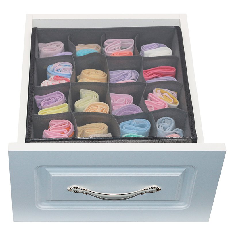 New Style Foldable Bra Closet Underwear Organizer Makeup Storage Box Drawer Divider 2 Pack