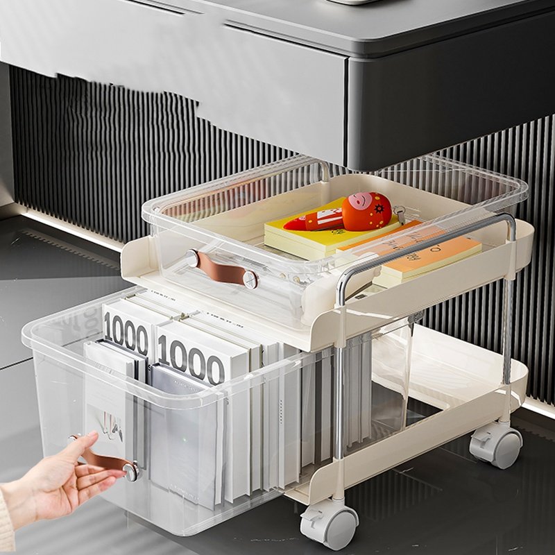 XJH Mobile Storage Cart with Pulley Convenient Backpack Desk Accessory