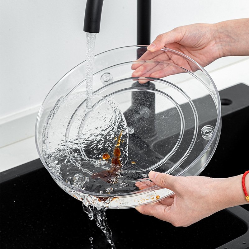 Clear Plastic Turntable Organizer Rotating Spice Rack Kitchen Pantry Fridge Bathroom Storage Cosmetic Makeup Organizers