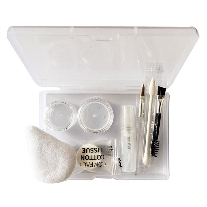 Disposable makeup applicators set in 6 grids PP plastic organizer box for daily use of eyelash eyebrow lip facial makeup