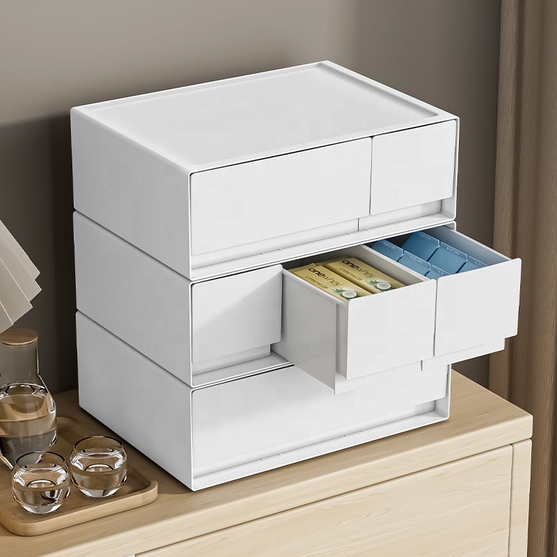 Creative desktop storage box can be freely combined plastic office stationery sundries storage container with drawer
