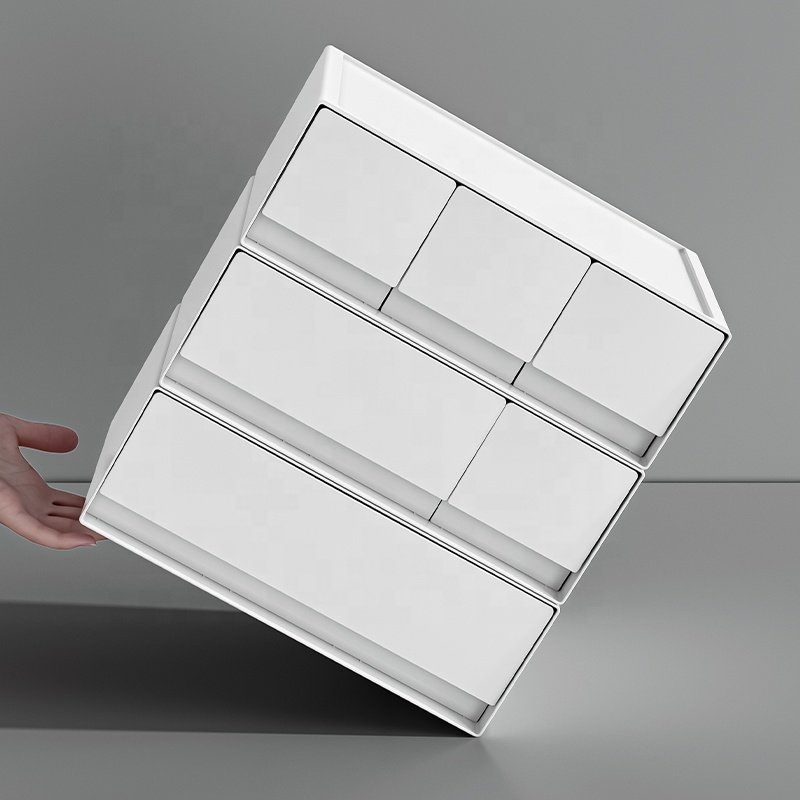 Creative desktop storage box can be freely combined plastic office stationery sundries storage container with drawer