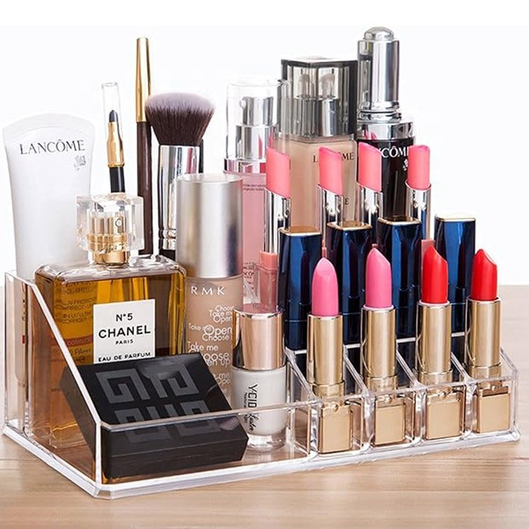 High quality multipurpose customized clear acrylic makeup cosmetic organizer and cosmetics storage box transparent acrylic